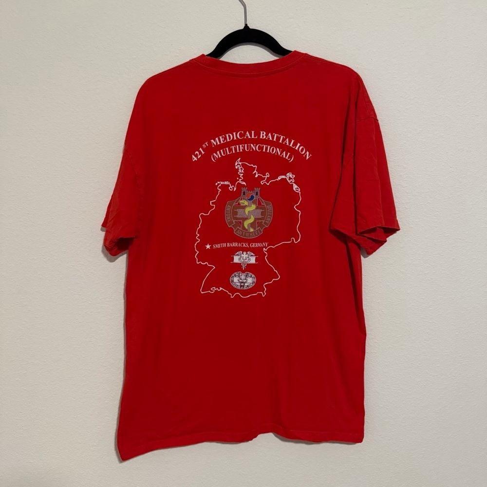 US military medical battalion shirt red XL